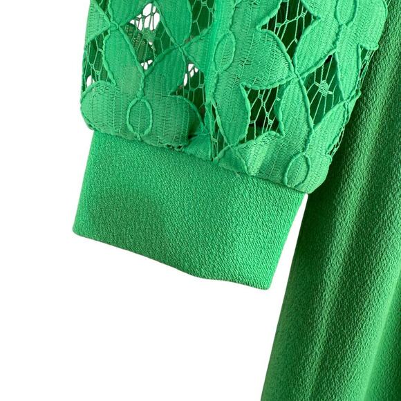 Vintage 60s Green Lace Bodice Sleeveless Sheath Dress w/ Matching Crop Jacket, M - Picture 16 of 16